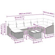 Комплект дивани с възглавница 8 pcs Черно полиратан