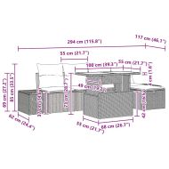 Градински Софа Комплект 6 pcs Бежово Полиратан
