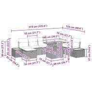 Градински Софа Комплект с възглавница 9 pcs Бежово полиратан