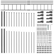 Градска ограда 3 pcs Сив 170 x 225 см Прахово боядисана стомана