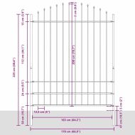 Градска ограда 3 pcs Сив 170 x 225 см Прахово боядисана стомана