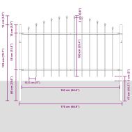 Градска ограда 4 pcs Сив 170 x 140 см Прахово боядисана стомана