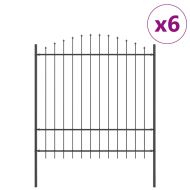 Градска ограда 6 pcs Сив 170 x 215 см Прахово боядисана стомана