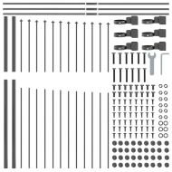 Градска ограда 7 pcs Сив 170 x 215 см Прахово боядисана стомана