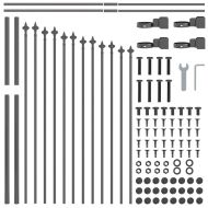 Градска ограда 8 pcs Сив 170 x 140 см Прахово боядисана стомана