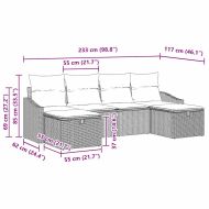 Комплект дивани с възглавница 6 pcs полиратан