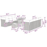 Градински Софа Комплект 11 pcs Черно полиратан