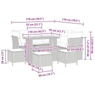 Градински Софа Комплект 9 pcs Черно полиратан