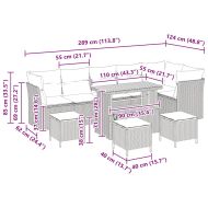 Градински Софа Комплект 10 pcs Бежово полиратан