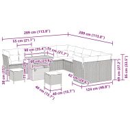 Градински Софа Комплект 13 pcs Черно полиратан
