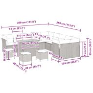 Градински Софа Комплект 14 pcs Бежово полиратан