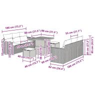 Градински Софа Комплект 9 pcs Черно полиратан