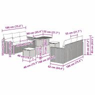 Градински Софа Комплект 9 pcs Бежово полиратан