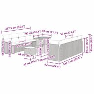 Градински Софа Комплект 11 pcs Сив полиратан