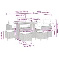 Градински Софа Комплект 9 pcs Черно полиратан