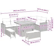 Градински Софа Комплект 9 pcs Бежово полиратан