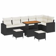 Градински Софа Комплект 9 pcs Черно полиратан
