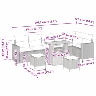 Градински Софа Комплект 9 pcs Черно полиратан