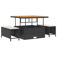 Градински Софа Комплект 12 pcs Черно полиратан