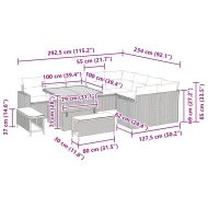 Градински Софа Комплект 12 pcs Черно полиратан