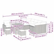Градински Софа Комплект 12 pcs Бежово полиратан