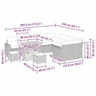 Градински Софа Комплект 12 pcs Бежово полиратан