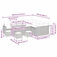 Градински Софа Комплект 13 pcs Сив полиратан