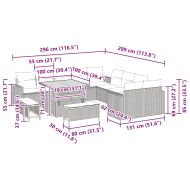 Градински Софа Комплект 13 pcs Бежово полиратан