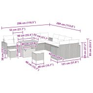 Градински Софа Комплект 13 pcs Бежово полиратан