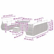 Градински Софа Комплект с възглавница 10 pcs Черно полиратан