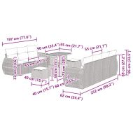 Градински Софа Комплект с възглавница 10 pcs Черно полиратан