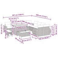 Градински Софа Комплект 13 pcs Черно полиратан