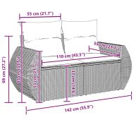 Градински Софа Комплект 13 pcs Черно полиратан