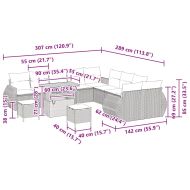 Градински Софа Комплект 13 pcs Черно полиратан
