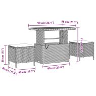 Градински Софа Комплект със съхранение 9 pcs Черно Полиратан