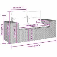 Градински Софа Комплект със съхранение 9 pcs Черно Полиратан