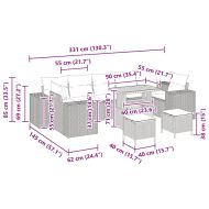 Градински Софа Комплект 10 pcs Бежово полиратан