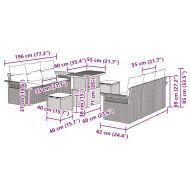 Градински Софа Комплект с възглавница 9 pcs Бежово полиратан
