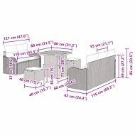 Градински Софа Комплект с възглавница 8 pcs Черно полиратан