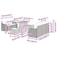 Градински Софа Комплект с възглавница 8 pcs Черно полиратан