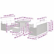 Градински Софа Комплект с възглавница 9 pcs Бежово полиратан
