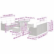 Градински Софа Комплект с възглавница 9 pcs Черно полиратан