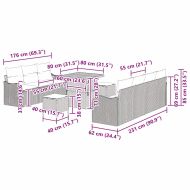 Градински Софа Комплект с възглавница 10 pcs Черно полиратан