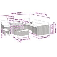Градински Софа Комплект 13 pcs Бежово полиратан