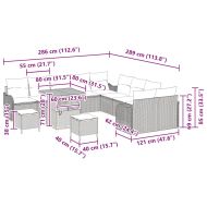 Градински Софа Комплект 13 pcs Бежово полиратан