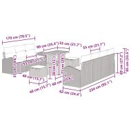 Градински Софа Комплект с възглавница 10 pcs Сив полиратан