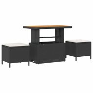 Градински Софа Комплект с възглавница 11 pcs Черно полиратан