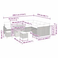 Градински Софа Комплект с възглавница 13 pcs Черно полиратан