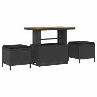 Градински Софа Комплект с възглавница 8 pcs Черно полиратан