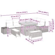 Градински Софа Комплект с възглавница 9 pcs Бежово полиратан